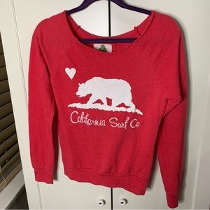 Green Sleeved California Surf Co. Graphic Sweatshirt